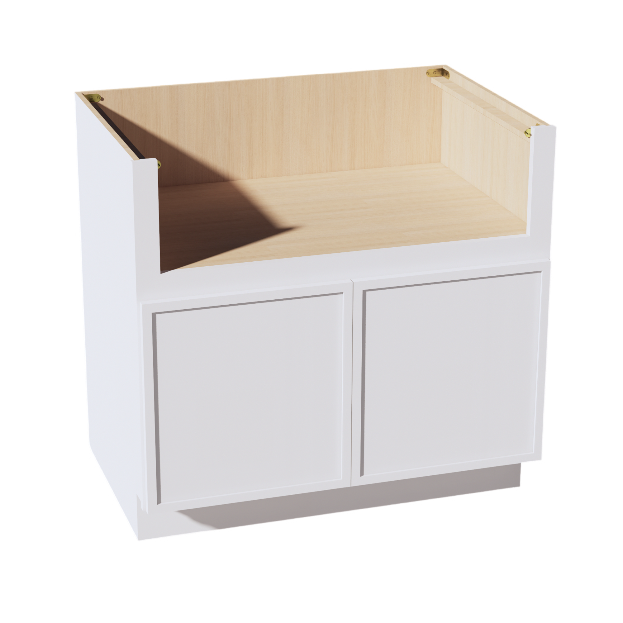 SF-FS36: Frost White Slim Shaker 36" 2 Doors Farm House Sink Base Cabinets