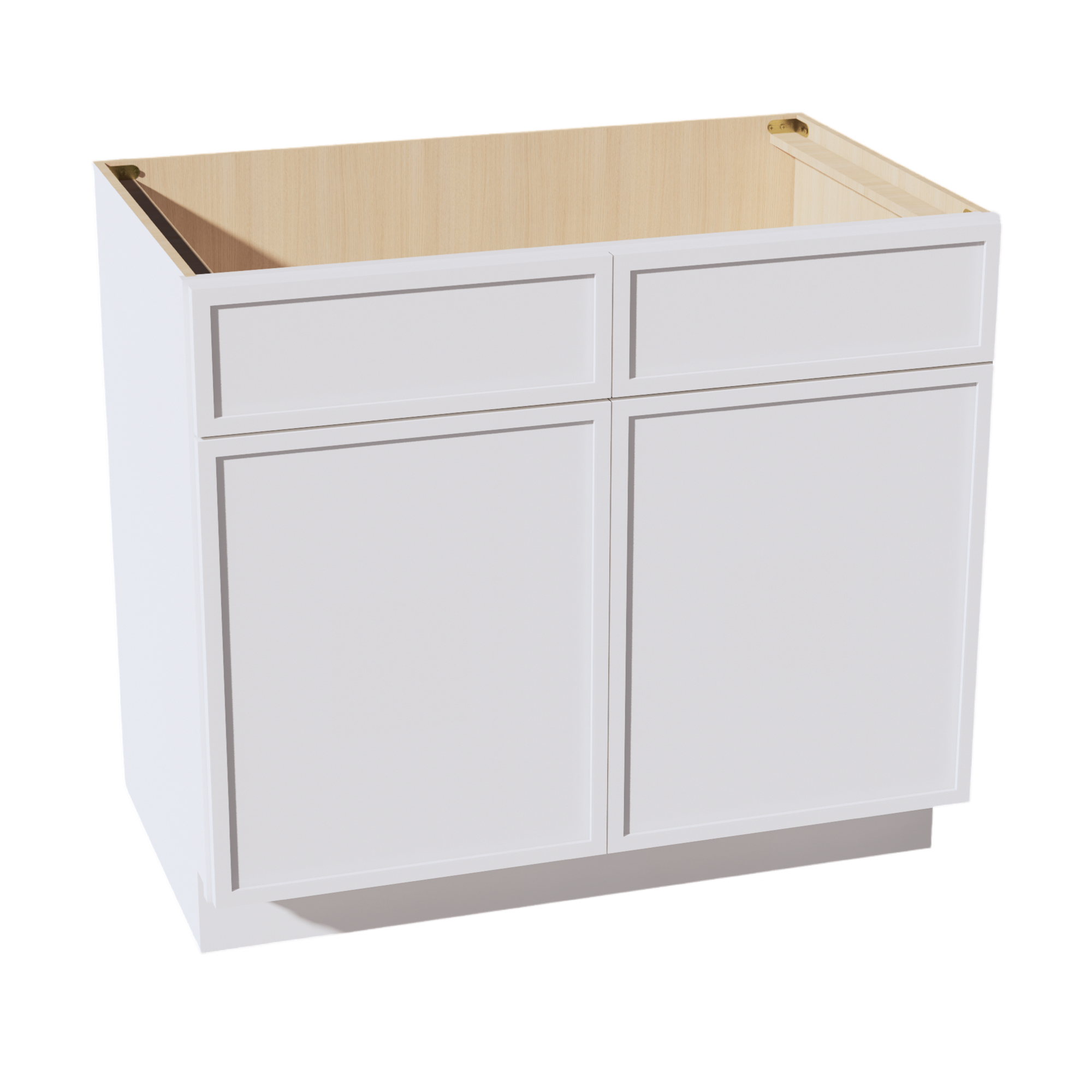 SF-SB39: Frost White Slim Shaker 39" 2 Doors 2 False Drawers Sink Base Cabinet