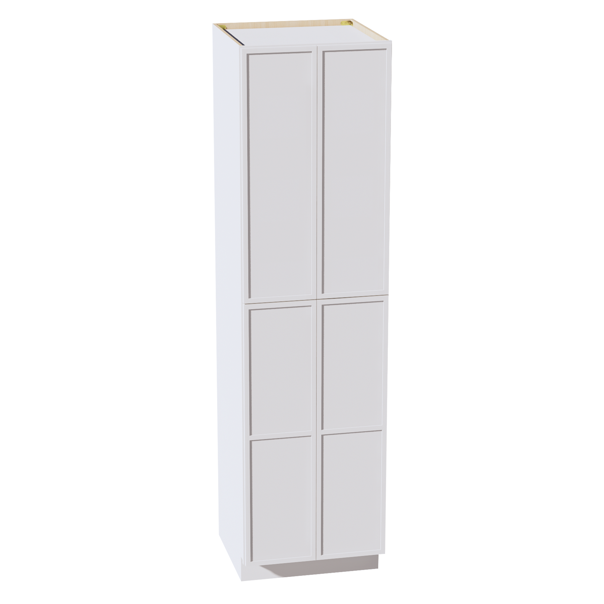SF-TP2490: Frost White Slim Shaker 24"W x 90"H x 24"D 4 Door & 5 Shelves Tall Shelf Pantry Cabinets