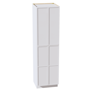 SF-TP2490: Frost White Slim Shaker 24"W x 90"H x 24"D 4 Door & 5 Shelves Tall Shelf Pantry Cabinets