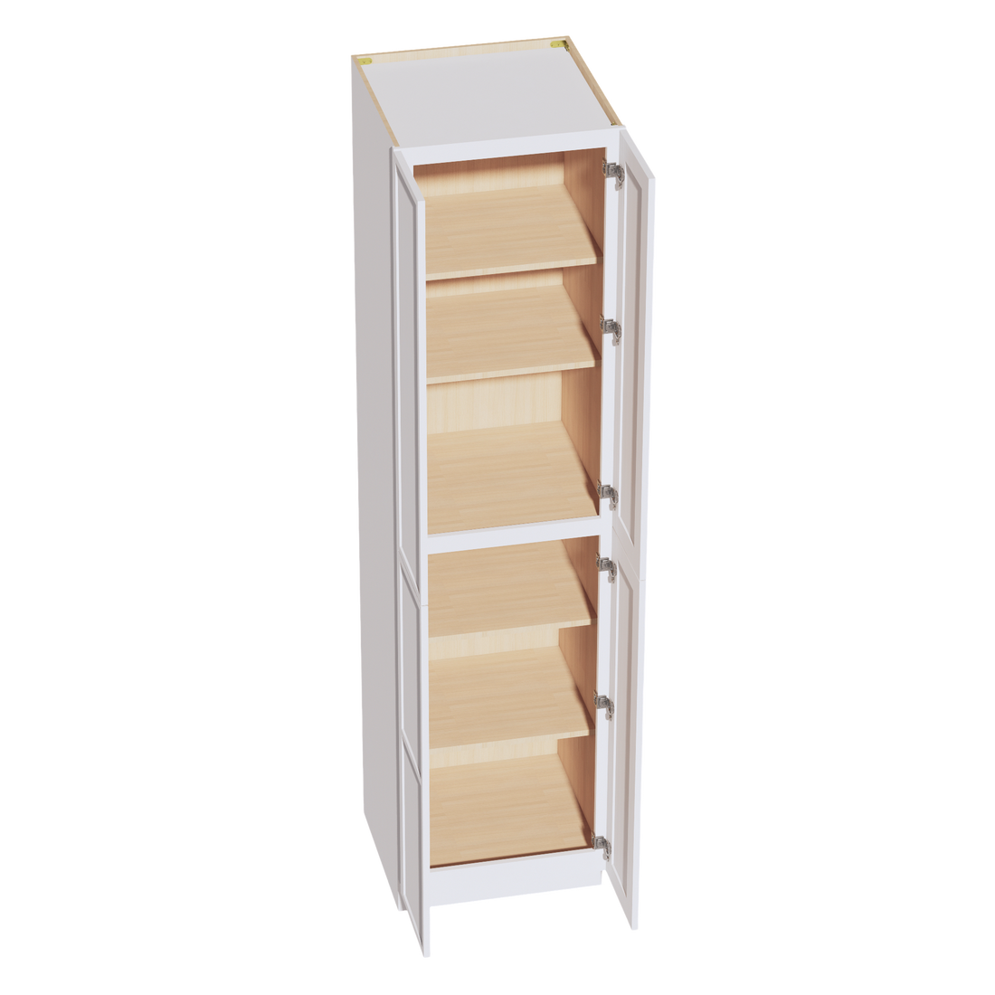 SF-TP2496: Frost White Slim Shaker 24"W x 96"H x 24"D 4 Door & 6 Shelves Tall Shelf Pantry Cabinets