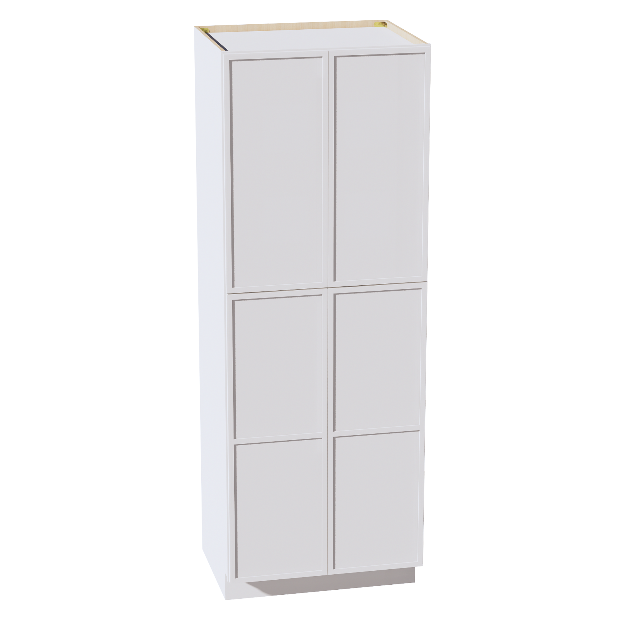 SF-TP3084: Frost White Slim Shaker 30"W x 84"H x 24"D 4 Door & 5 Shelves Tall Shelf Pantry Cabinets
