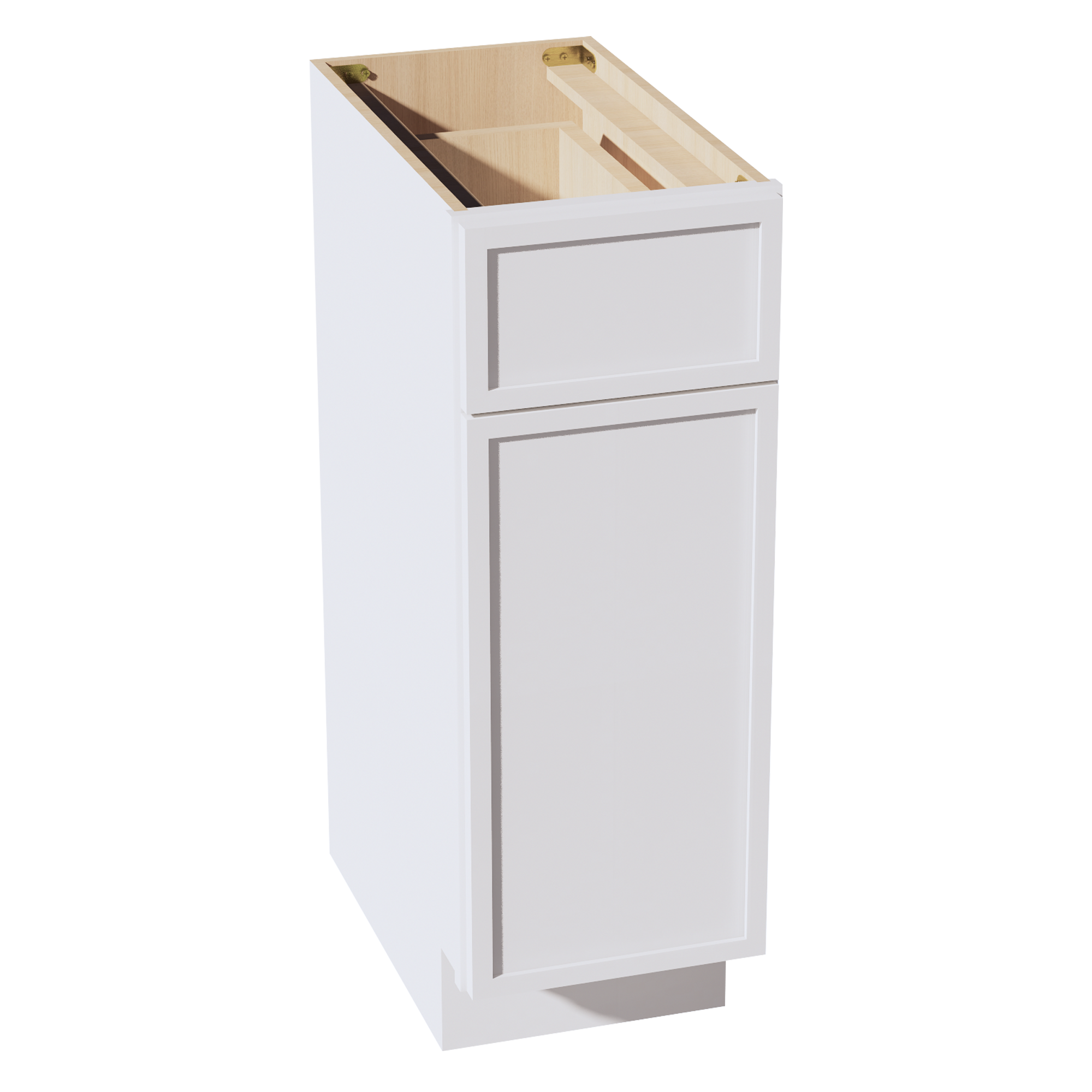 SF-VB1221: Frost White Slim Shaker 12"W x 34-1/2"H x 21"D 1 Door & 1 Drawer Single Door Vanity Base Cabinets