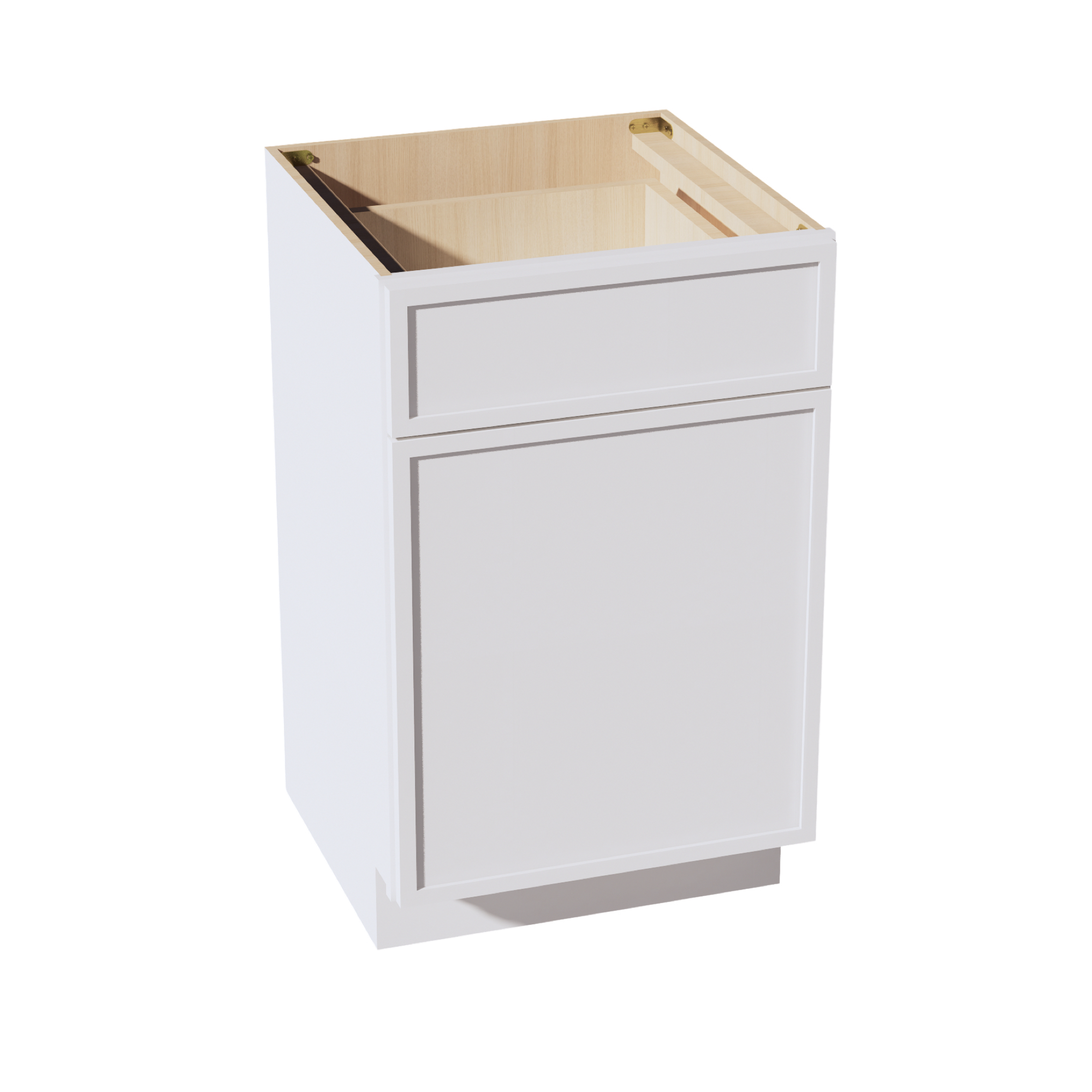 SF-VB2121: Frost White Slim Shaker 21"W x 34-1/2"H x 21"D 1 Door & 1 Drawer Single Door Vanity Base Cabinets