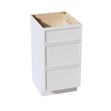 SF-VDB1821: Frost White Slim Shaker 18"W x 34-1/2"H x 21"D  3 Drawers Vanity Base Cabinets