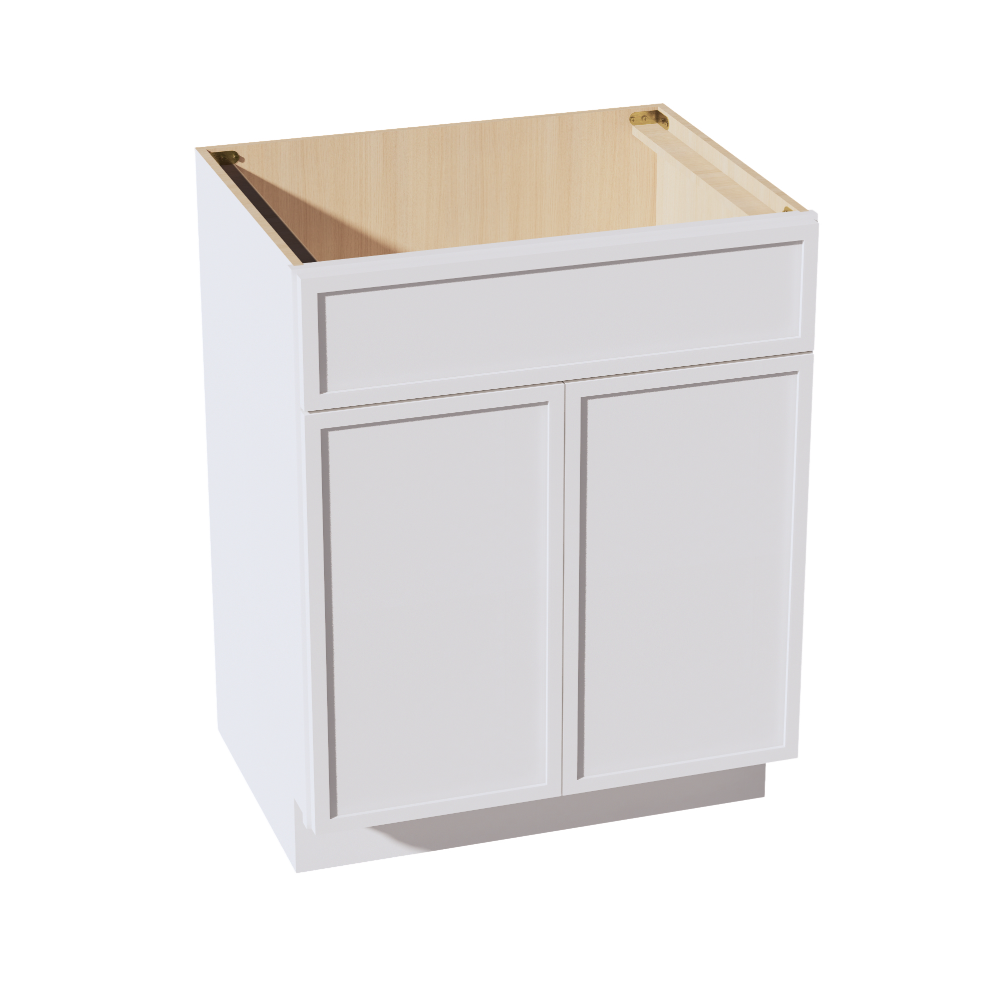 SF-VSB2721: Frost White Slim Shaker 27"W x 34-1/2"H x 21"D 2 Doors & 1 False Drawer Vanity Sink Base Cabinets