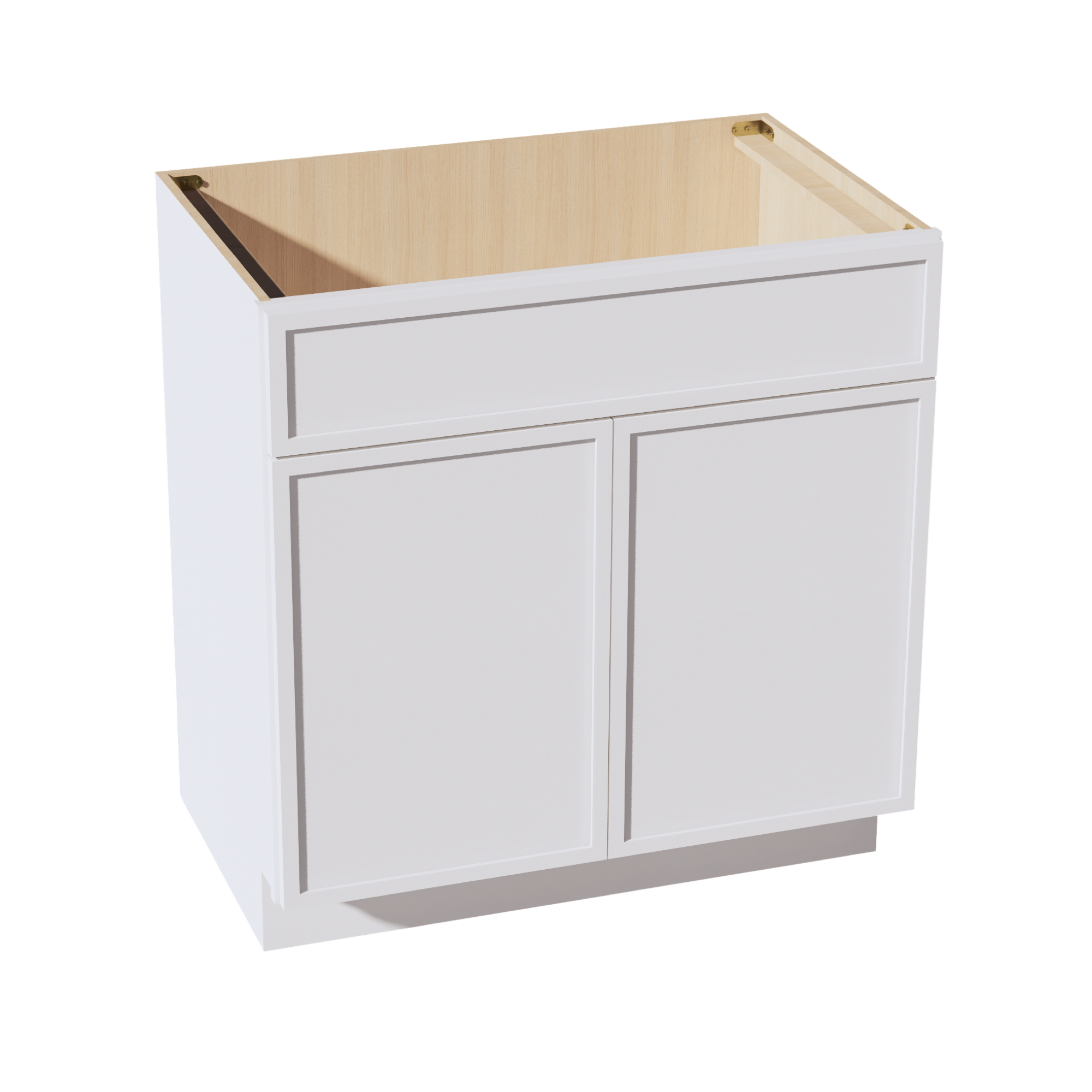 SF-VSB3321: Frost White Slim Shaker 33"W x 34-1/2"H x 21"D 2 Doors & 1 False Drawer Vanity Sink Base Cabinets