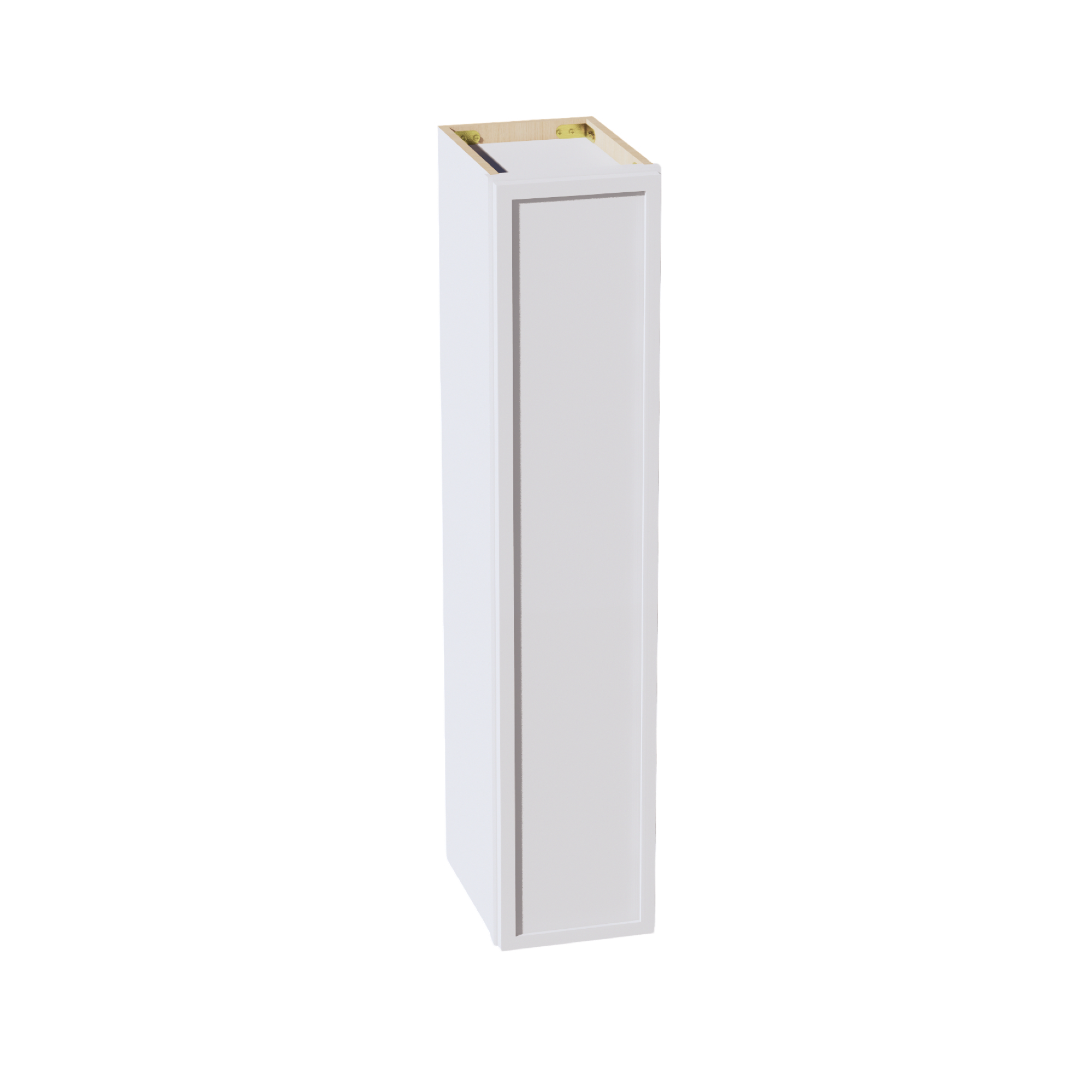 SF-W0942: Frost White Slim Shaker 09"W x 42"H 1 Door & 3 Shelves Standard Wall Cabinet