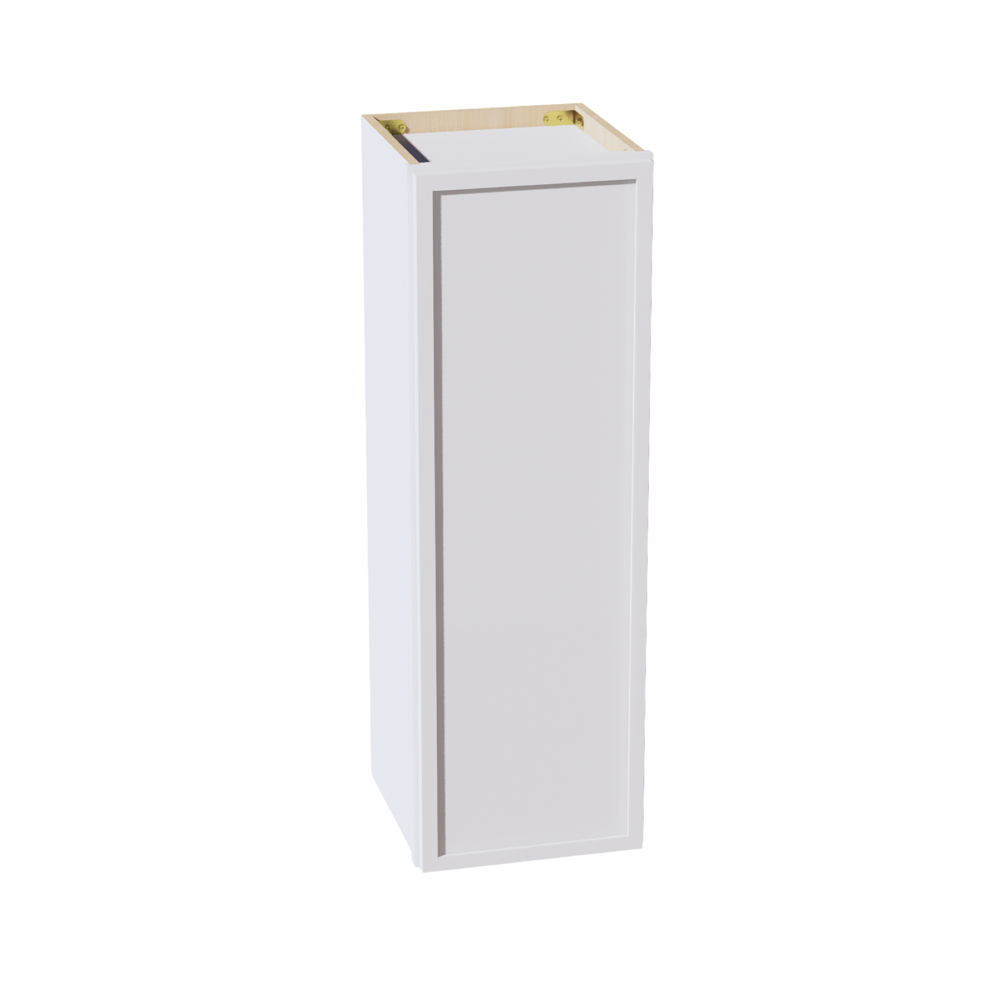 SF-W1236: Frost White Slim Shaker 12"W x 36"H 1 Door & 2 Shelves Standard Wall Cabinet