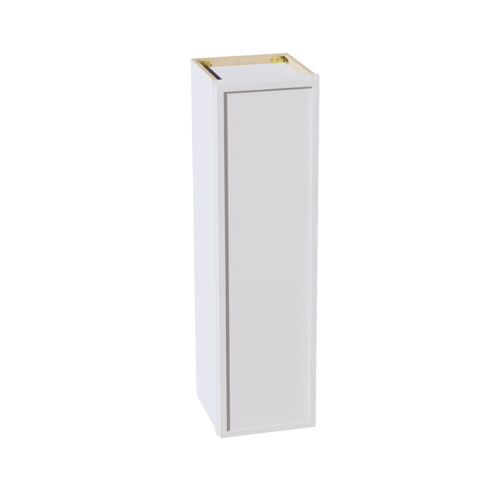 SF-W1242: Frost White Slim Shaker 12"W x 42"H 1 Door & 3 Shelves Standard Wall Cabinet