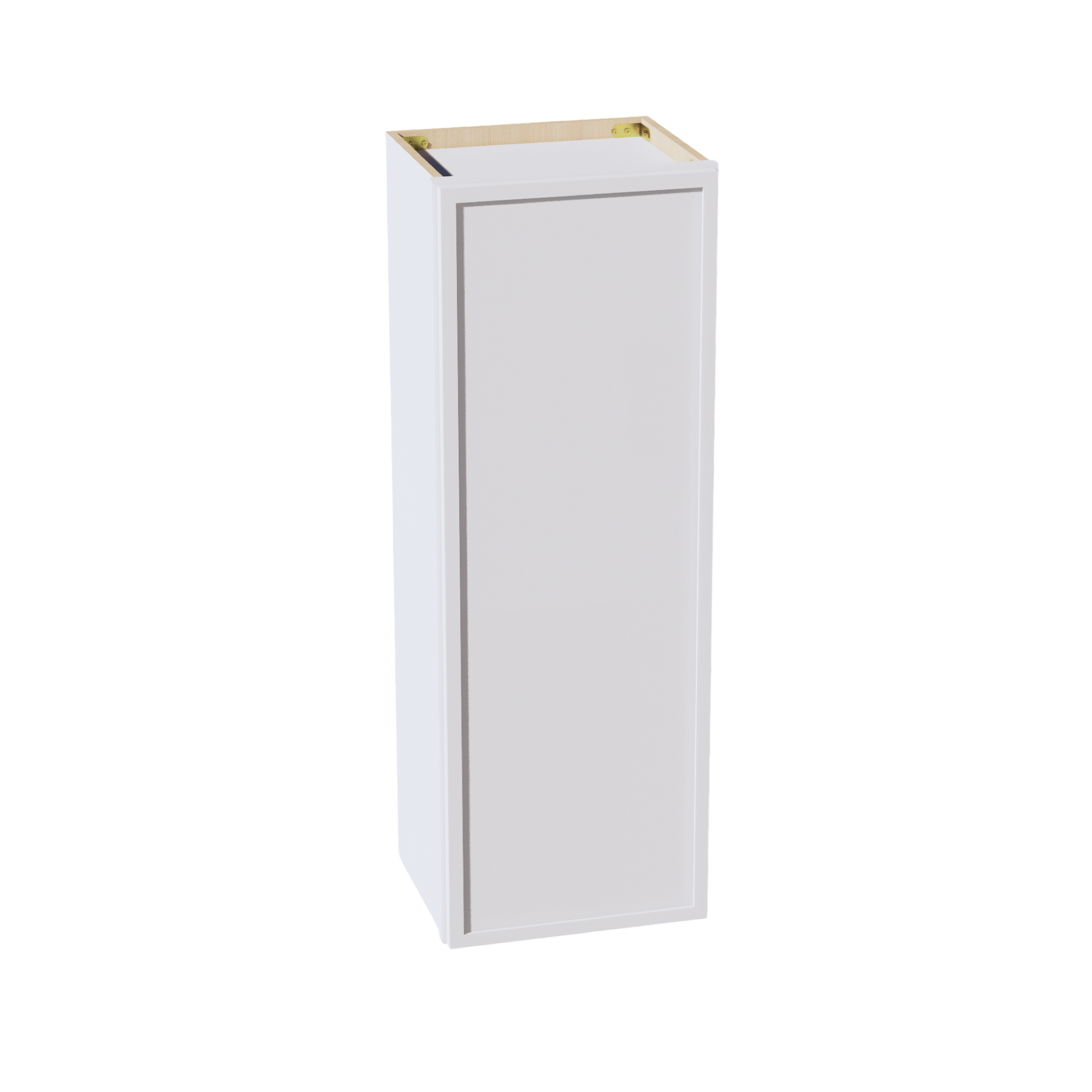 SF-W1542: Frost White Slim Shaker 15"W x 42"H 1 Door & 3 Shelves Standard Wall Cabinet