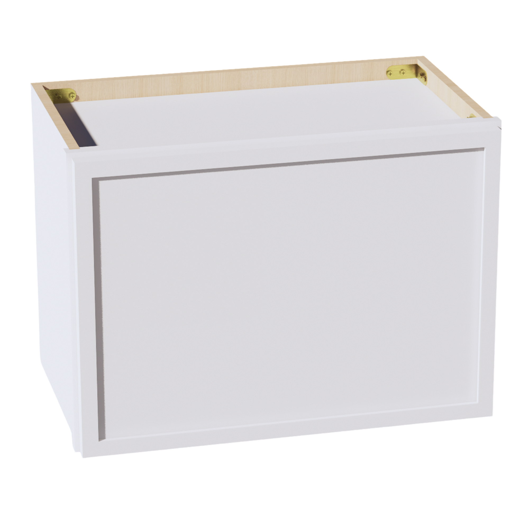 SF-W2115: Frost White Slim Shaker 21"W x 15"H 1 Door Standard Wall Bridge Cabinet