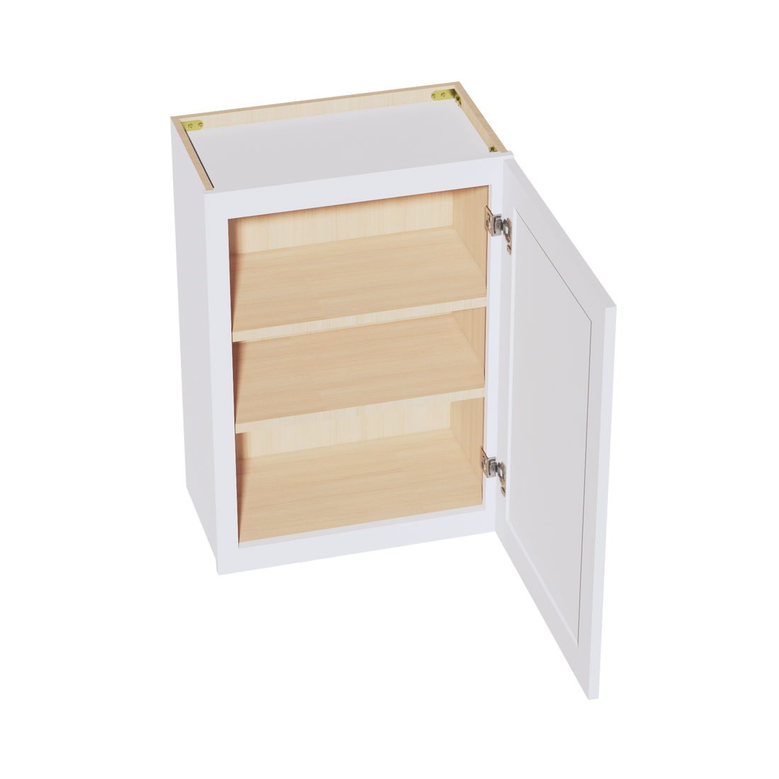 SF-W2130: Frost White Slim Shaker 21"W x 30"H 1 Door & 2 Shelves Standard Wall Cabinet