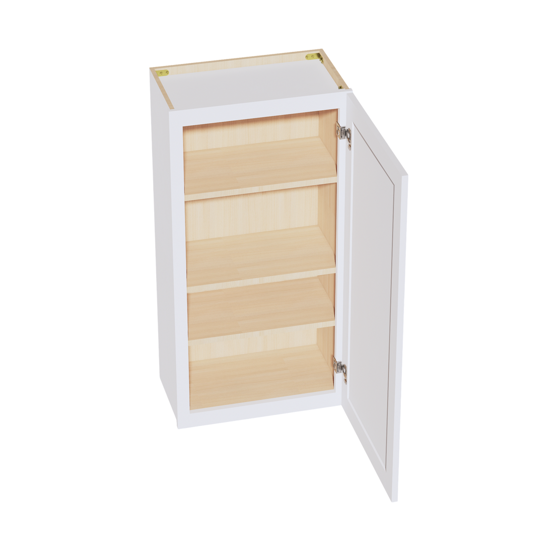 SF-W2142: Frost White Slim Shaker 21"W x 42"H 1 Door & 3 Shelves Standard Wall Cabinet