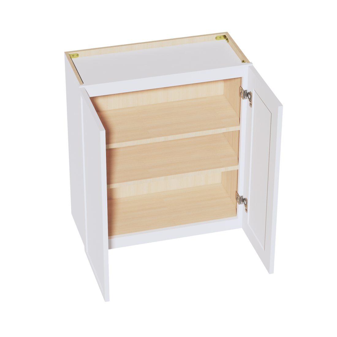 SF-W2730: Frost White Slim Shaker 27"W x 30"H 2 Doors & 2 Shelves Standard Wall Cabinet
