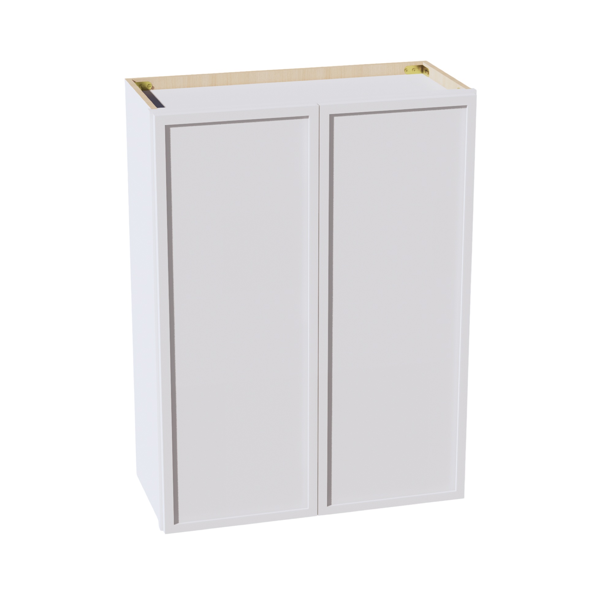 SF-W2736: Frost White Slim Shaker 27"W x 36"H 2 Doors & 2 Shelves Standard Wall Cabinet