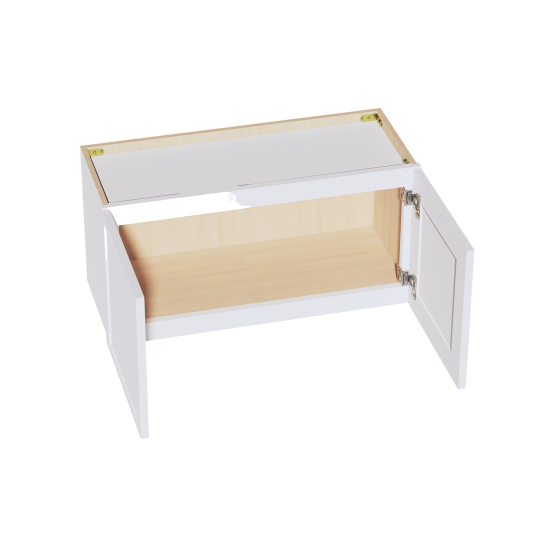 SF-W3015: Frost White Slim Shaker 30"W x 15"H 2 Doors Standard Wall Bridge Cabinet