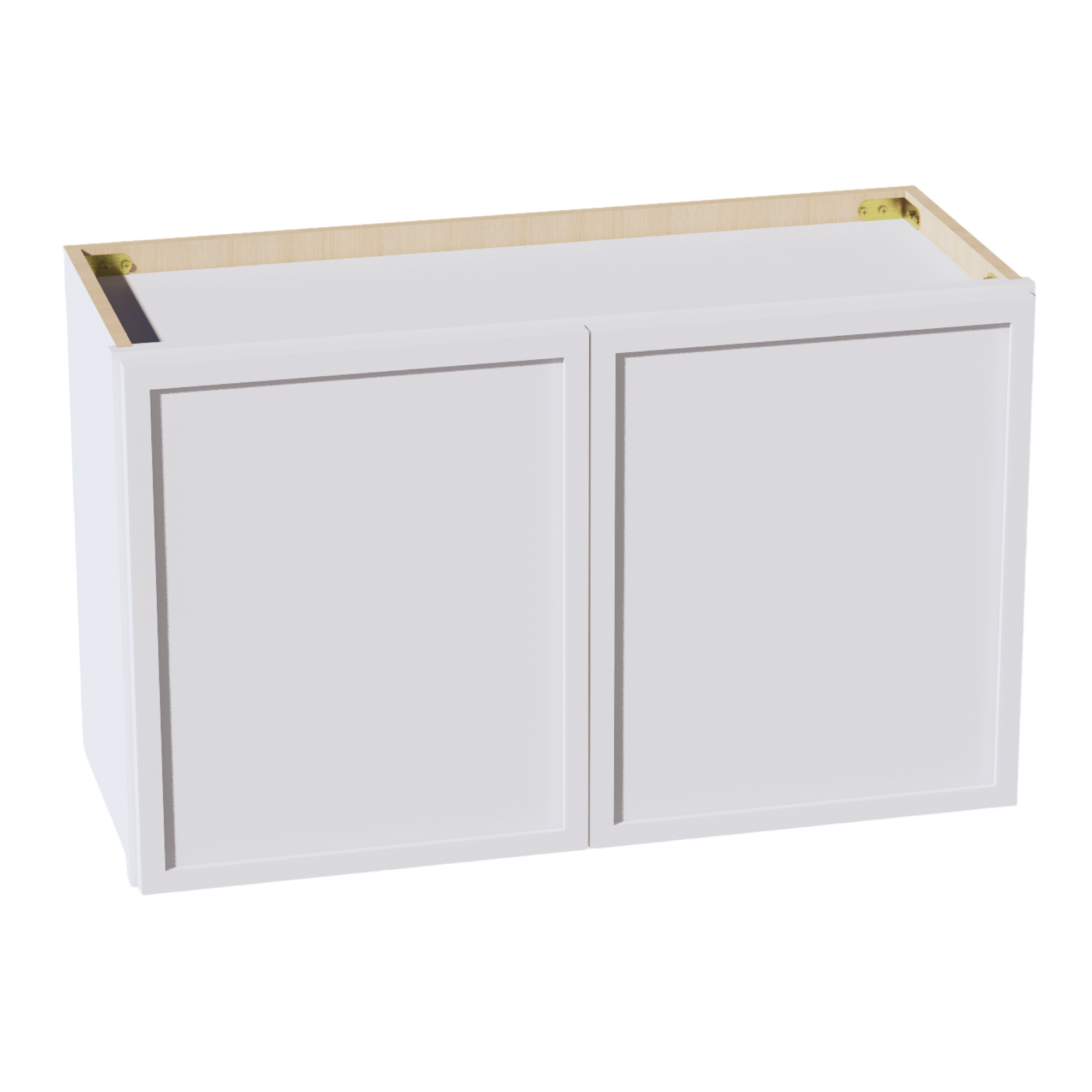 SF-W3018: Frost White Slim Shaker 30"W x 18"H 2 Doors Standard Wall Bridge Cabinet