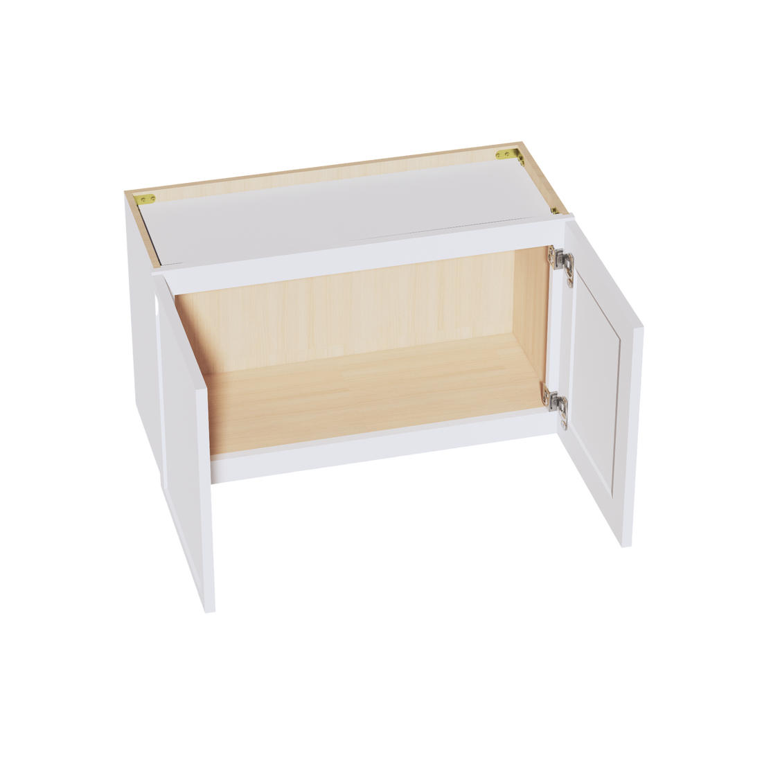 SF-W3018: Frost White Slim Shaker 30"W x 18"H 2 Doors Standard Wall Bridge Cabinet
