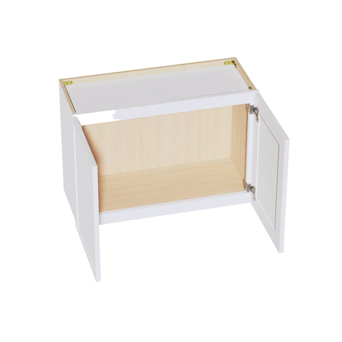 SF-W3021: Frost White Slim Shaker 30"W x 21"H 2 Doors Standard Wall Bridge Cabinet