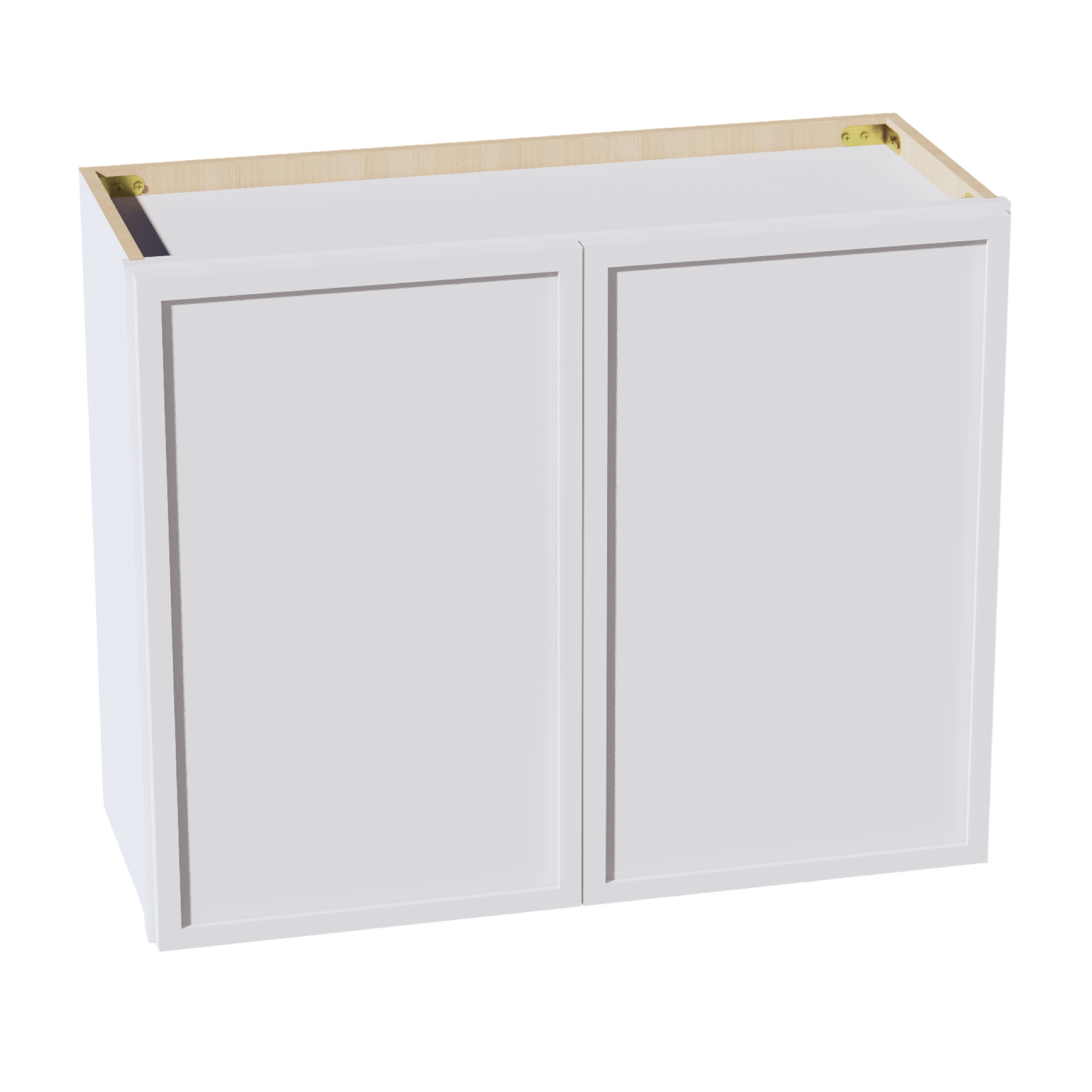 SF-W3024: Frost White Slim Shaker 30"W x 24"H 2 Doors Standard Wall Bridge Cabinet