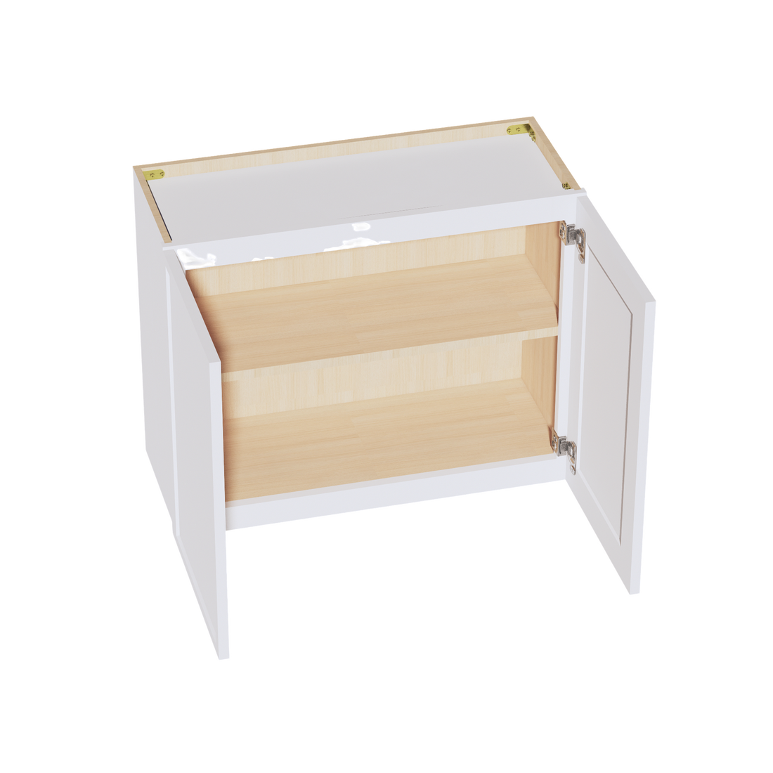 SF-W3024: Frost White Slim Shaker 30"W x 24"H 2 Doors Standard Wall Bridge Cabinet
