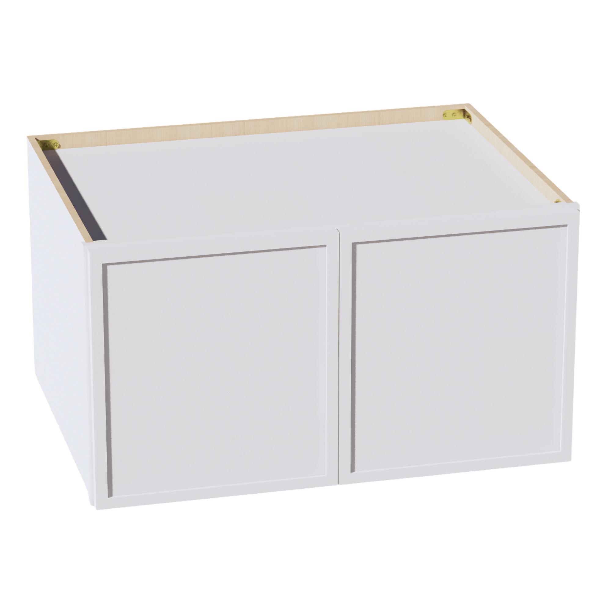 SF-W331824: Frost White Slim Shaker 33"W x 18"H x 24"D 2 Doors Standard Bridge Wall Cabinet