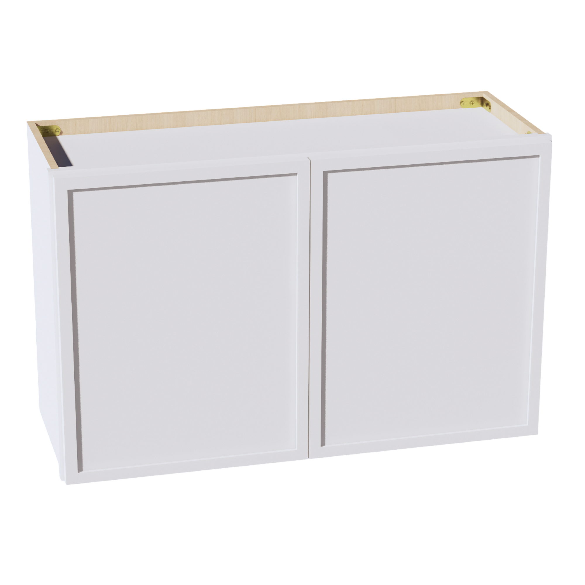 SF-W3321: Frost White Slim Shaker 33"W x 21"H 2 Doors Standard Wall Bridge Cabinet