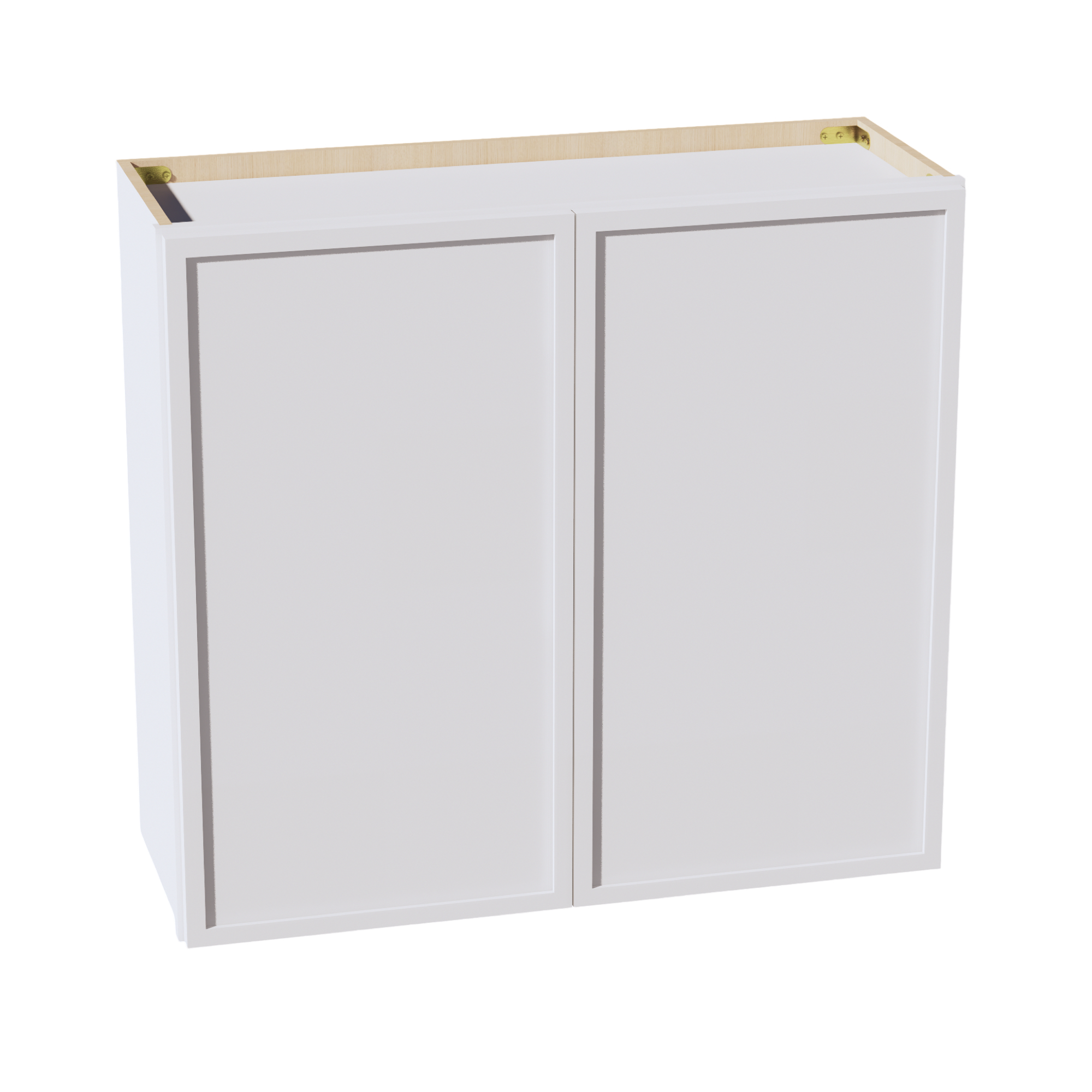 SF-W3330: Frost White Slim Shaker 33"W x 30"H 2 Doors & 2 Shelves Standard Wall Cabinet