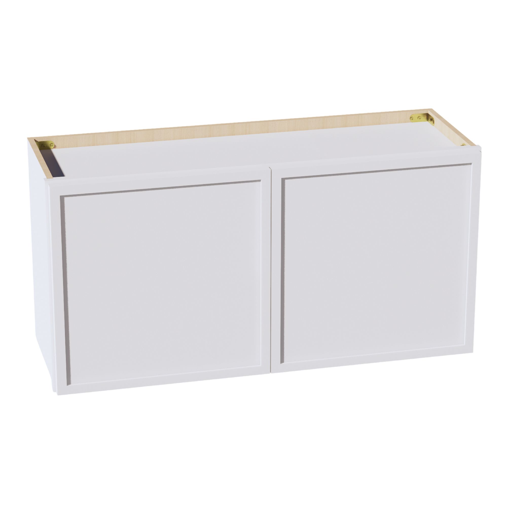 SF-W3618: Frost White Slim Shaker 36"W x 18"H 2 Doors Standard Wall Bridge Cabinet