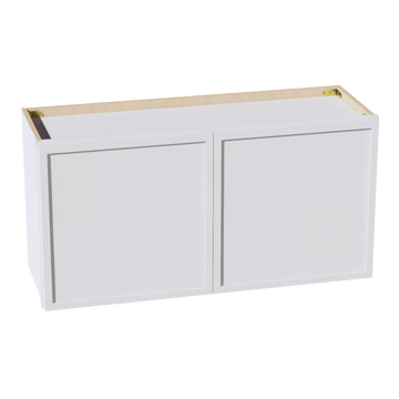 SF-W3618: Frost White Slim Shaker 36"W x 18"H 2 Doors Standard Wall Bridge Cabinet