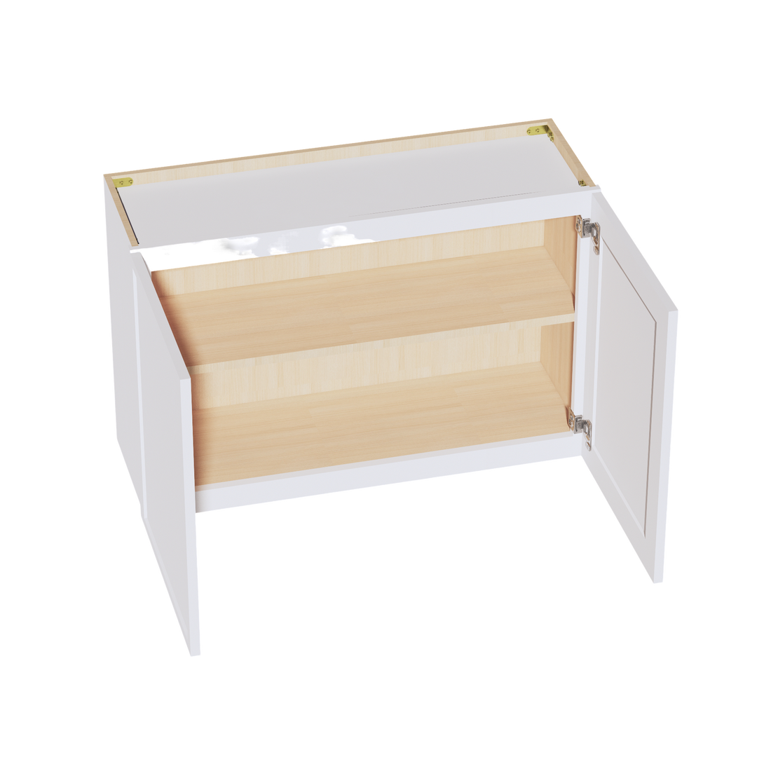 SF-W3624: Frost White Slim Shaker 36"W x 24"H 2 Doors Standard Wall Bridge Cabinet