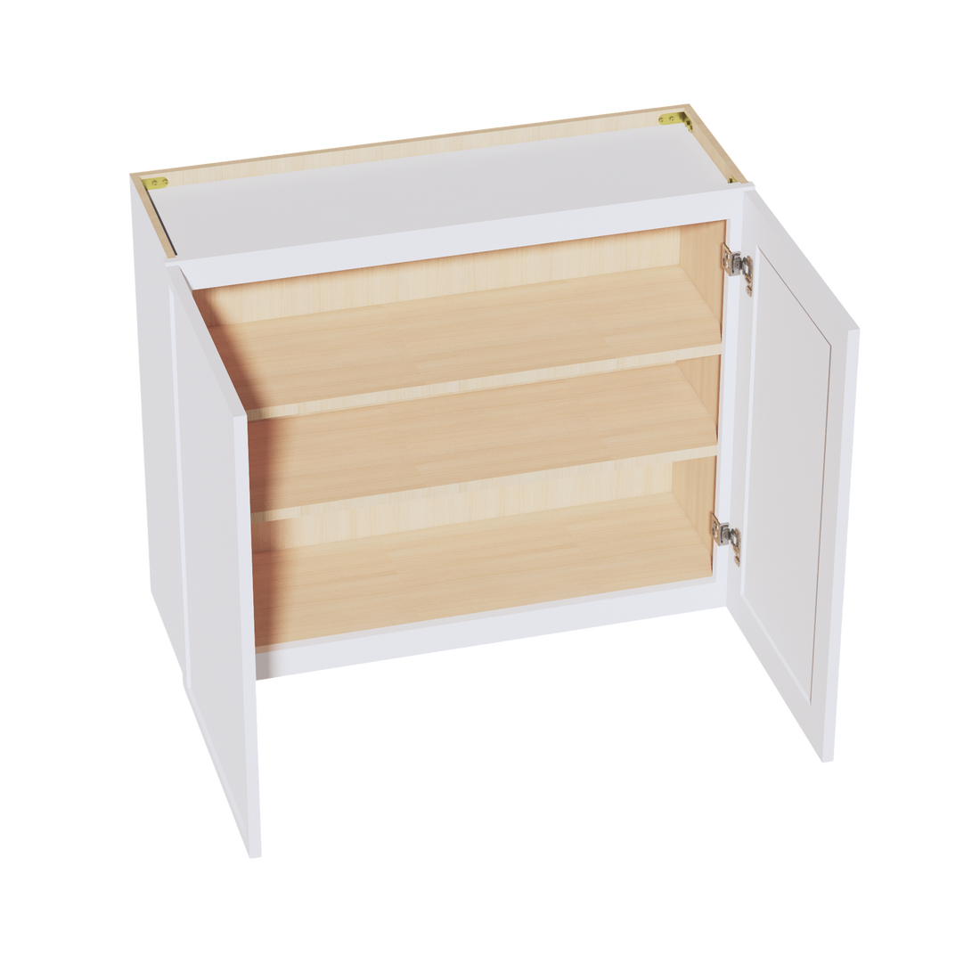 SF-W3630: Frost White Slim Shaker 36"W x 30"H 2 Doors & 2 Shelves Standard Wall Cabinet