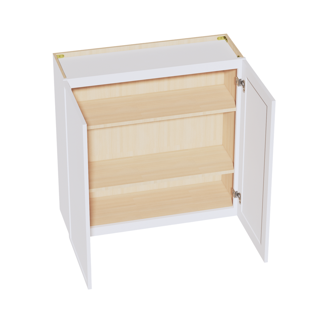 SF-W3636: Frost White Slim Shaker 36"W x 36"H 2 Doors & 2 Shelves Standard Wall Cabinet