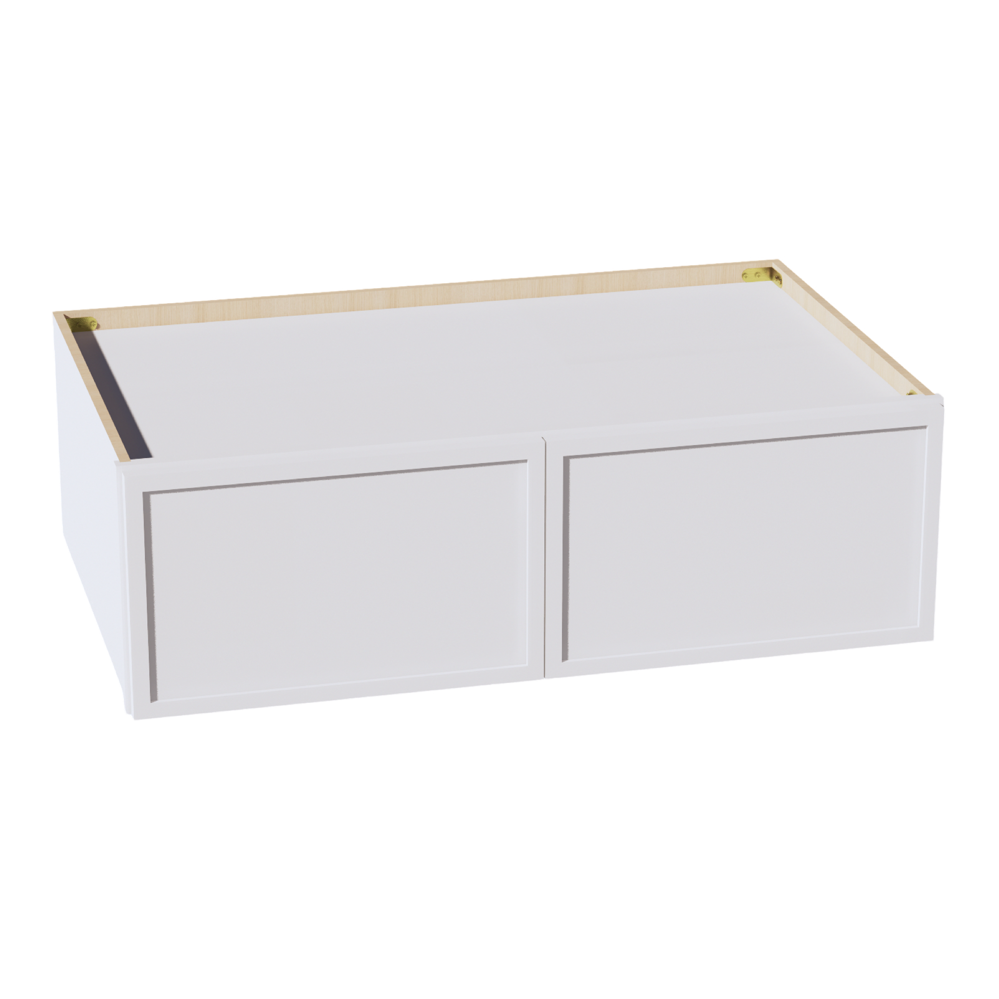 SF-W391224: Frost White Slim Shaker 39"W x 12"H x 24"D 2 Doors Standard Bridge Wall Cabinet