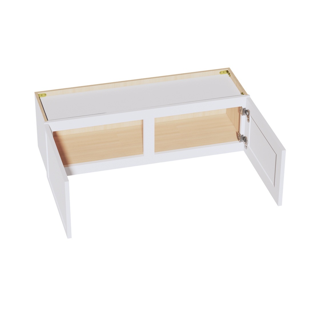SF-W3912: Frost White Slim Shaker 39"W x 12"H 2 Doors Standard Wall Bridge Cabinet