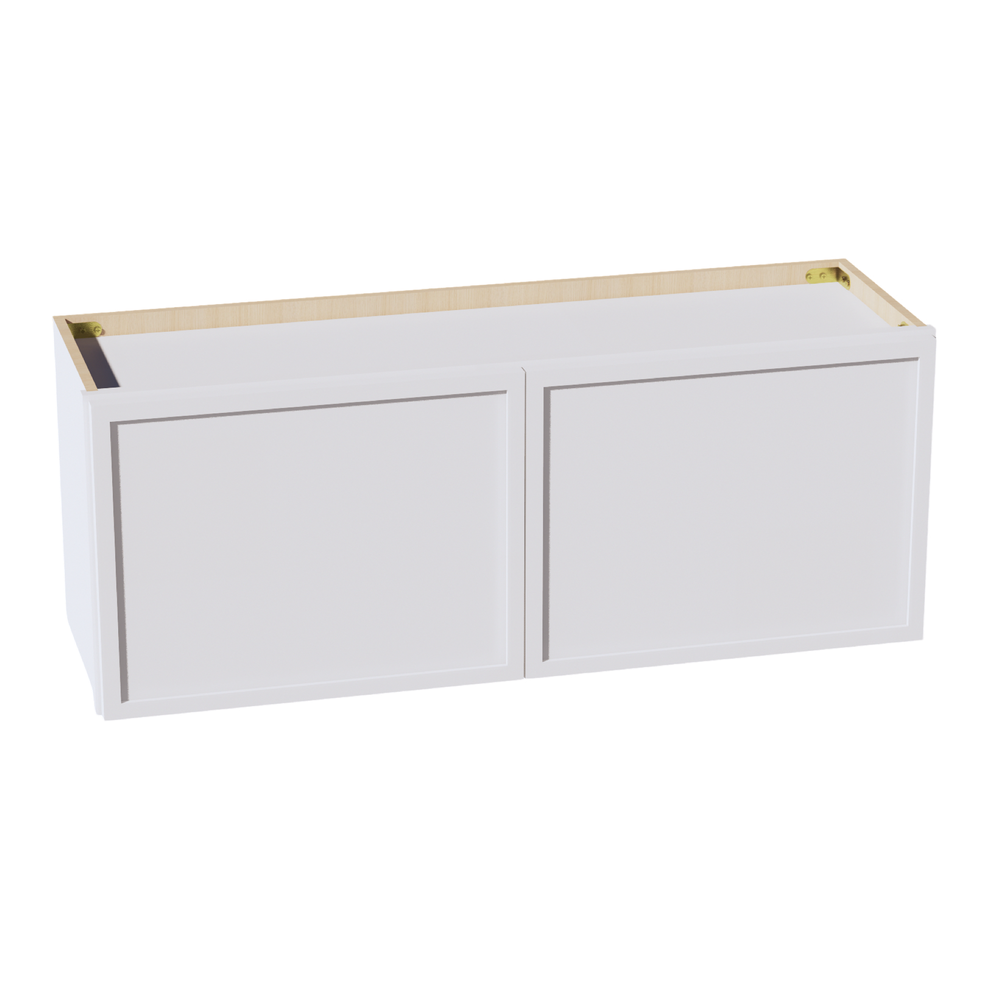 SF-W3915: Frost White Slim Shaker 39"W x 15"H 2 Doors Standard Wall Bridge Cabinet