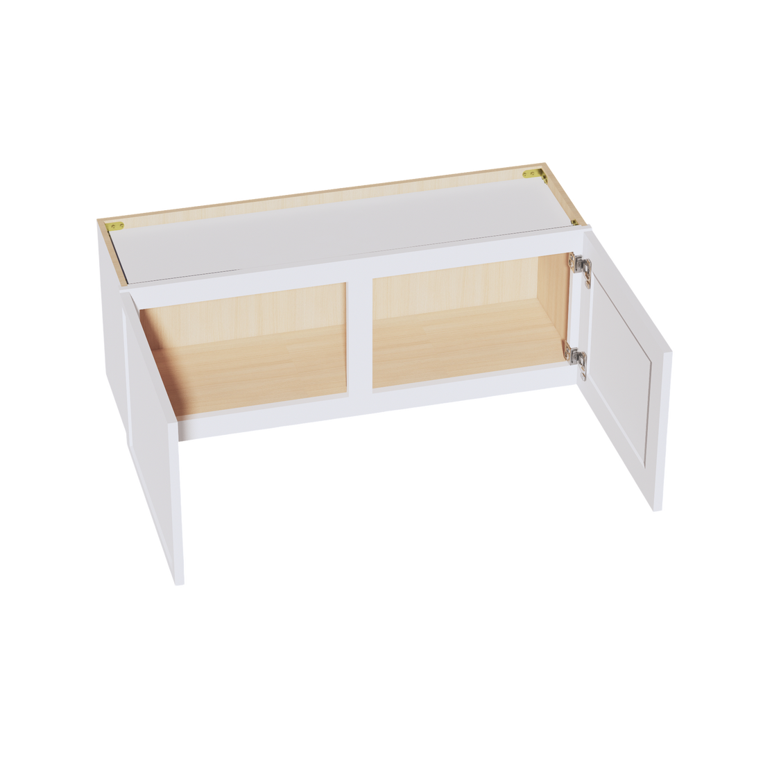 SF-W3915: Frost White Slim Shaker 39"W x 15"H 2 Doors Standard Wall Bridge Cabinet
