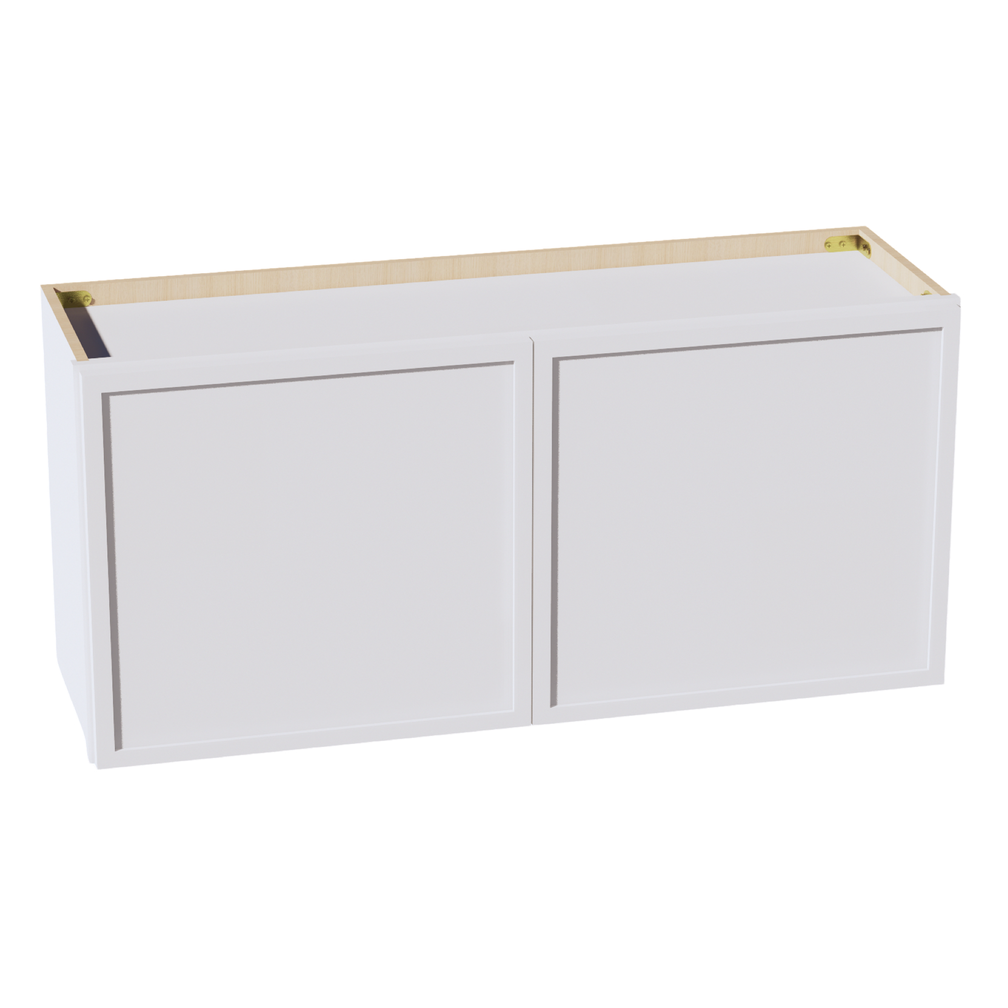SF-W3918: Frost White Slim Shaker 39"W x 18"H 2 Doors Standard Wall Bridge Cabinet