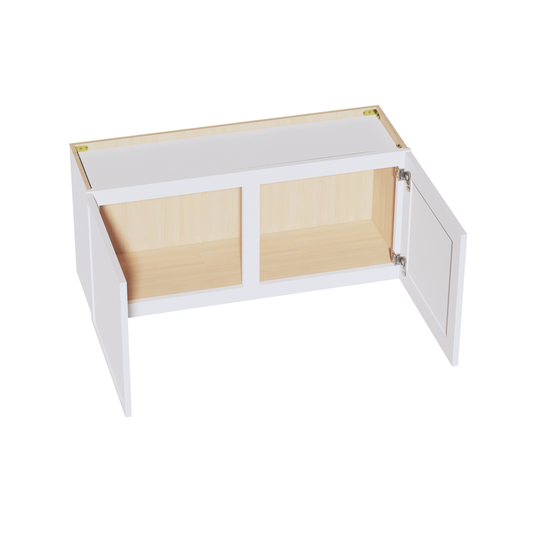 SF-W3918: Frost White Slim Shaker 39"W x 18"H 2 Doors Standard Wall Bridge Cabinet