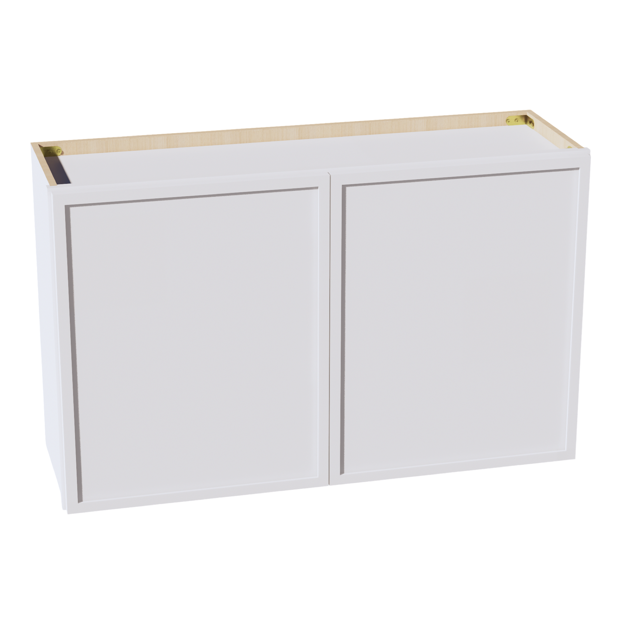 SF-W3924: Frost White Slim Shaker 39"W x 24"H 2 Doors Standard Wall Bridge Cabinet