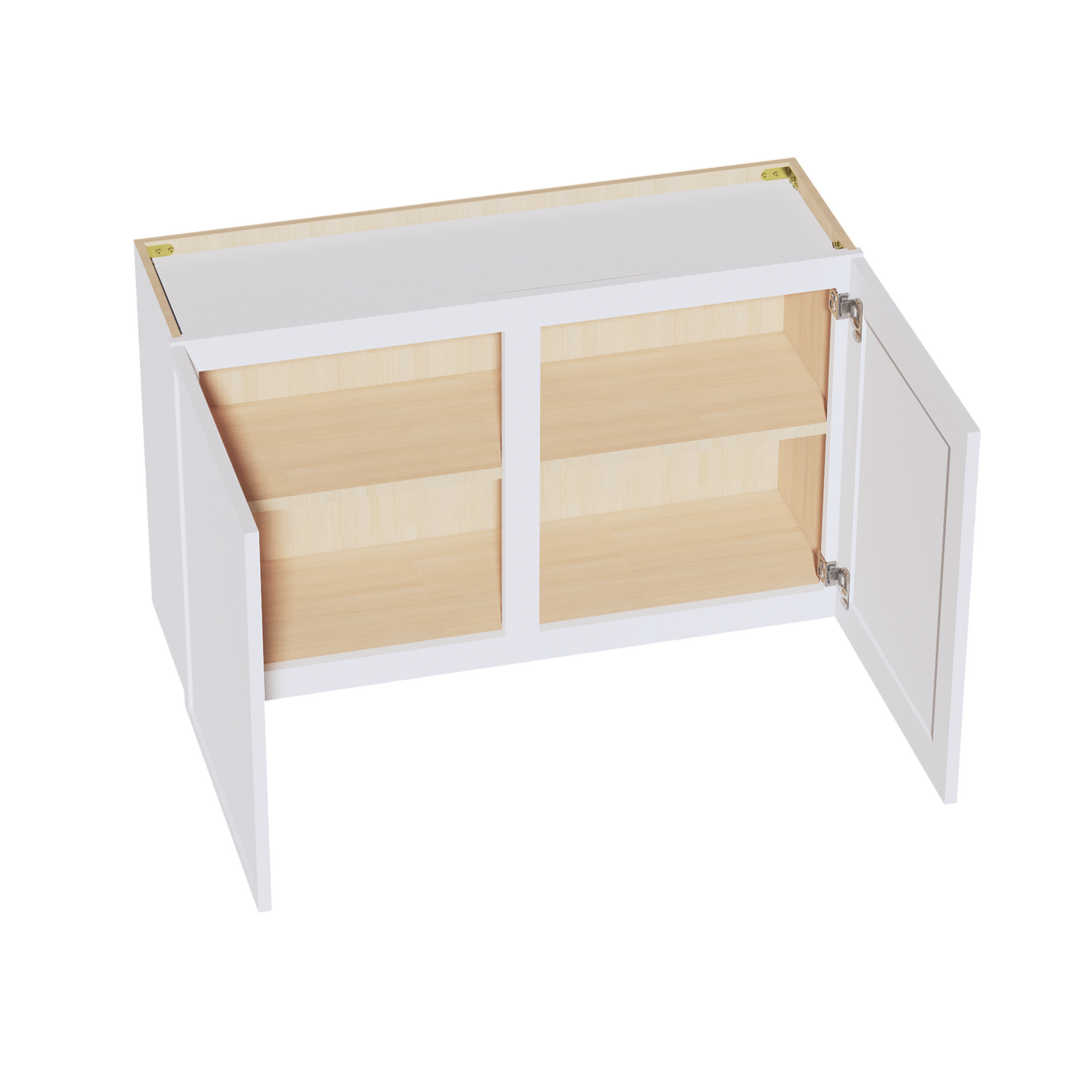 SF-W3924: Frost White Slim Shaker 39"W x 24"H 2 Doors Standard Wall Bridge Cabinet