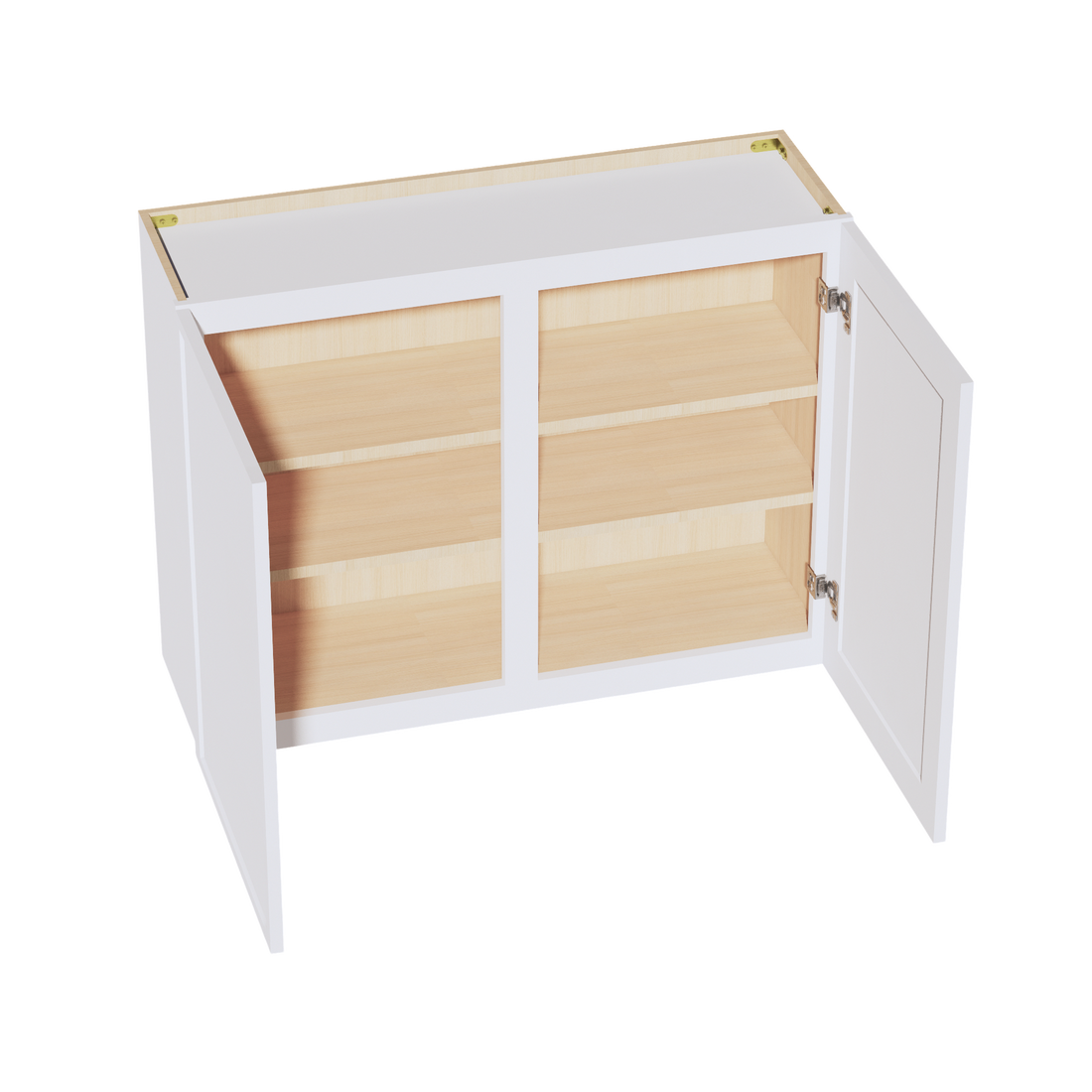 SF-W3930: Frost White Slim Shaker 39"W x 30"H 2 Doors & 2 Shelves Standard Wall Cabinet