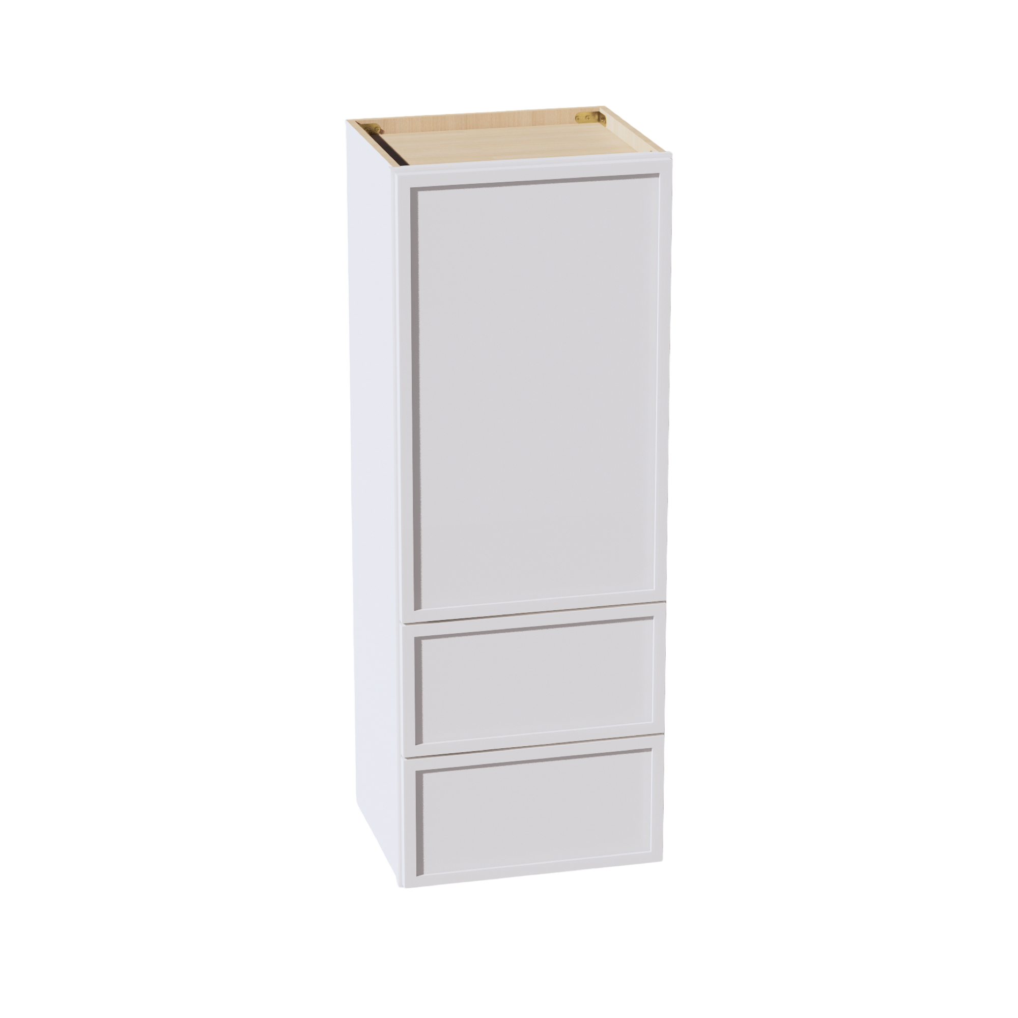 SF-WD1848: Frost White Slim Shaker 18"W x 48"H 1 Door & 2 Drawers Special Wall Cabinet