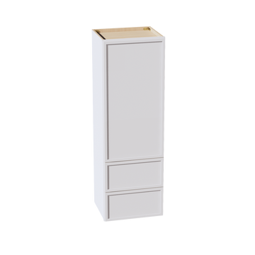 SF-WD1854: Frost White Slim Shaker 18"W x 54"H 1 Door & 2 Drawers Special Wall Cabinet