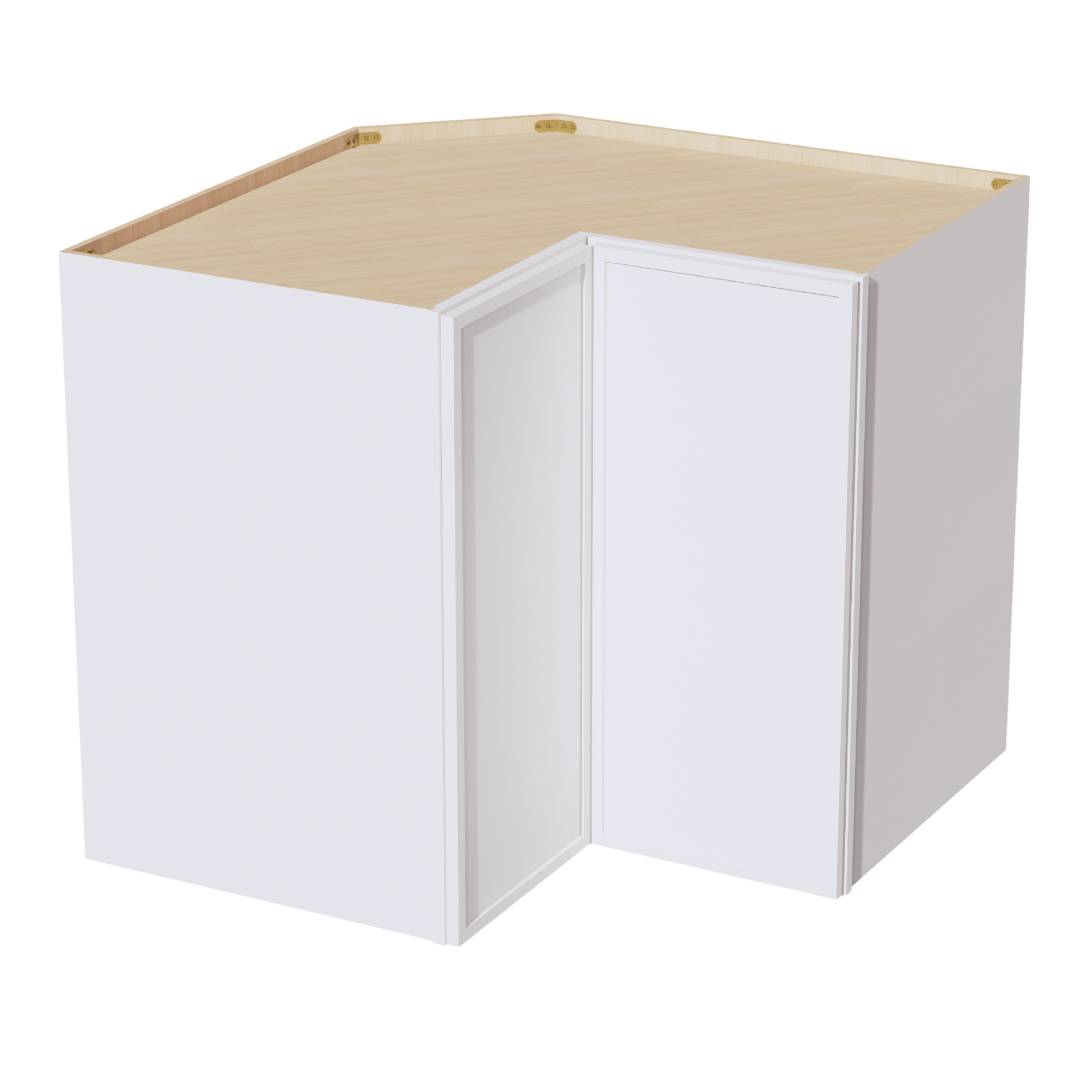 SF-WPC2436: Frost White Slim Shaker 24"W x 36"H 1 Door & 2 Shelves Pie Cut Wall Corner Cabinet