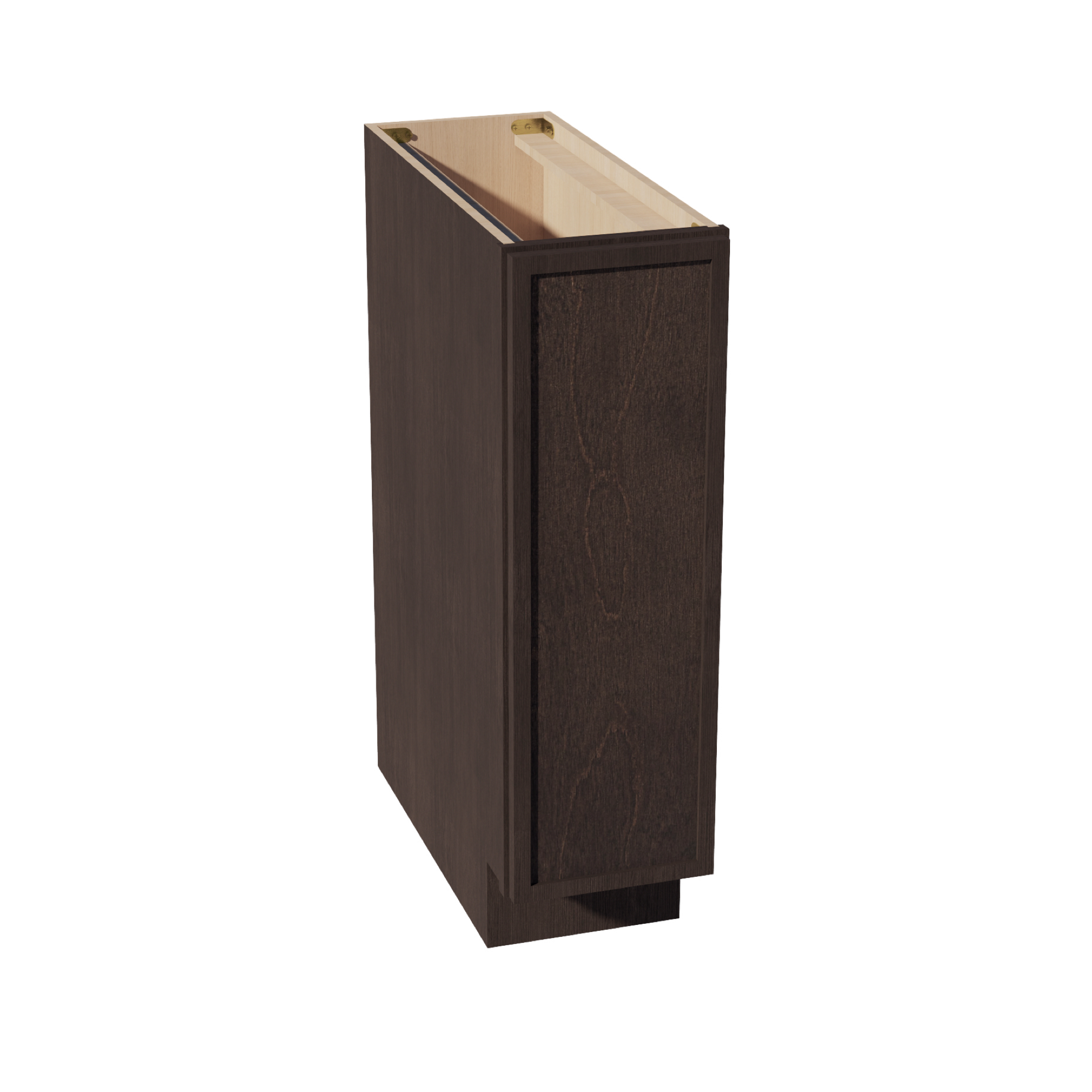 SM-BF0924: Mocha Brown Slim Shaker 09" Full Height Door Standard Base Cabinet
