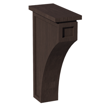 SM-CMCB: Mocha Brown Slim Shaker 3-1/2"W x 12-1/4"H x 08"D Extra Large Corbel