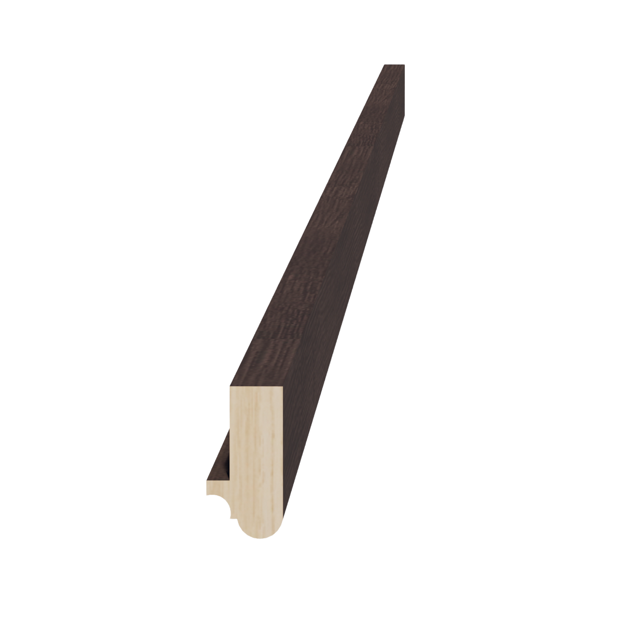 SM-LRM: Mocha Brown Slim Shaker 96"W x 1-1/2"H x 3/4"D Light Rail Molding