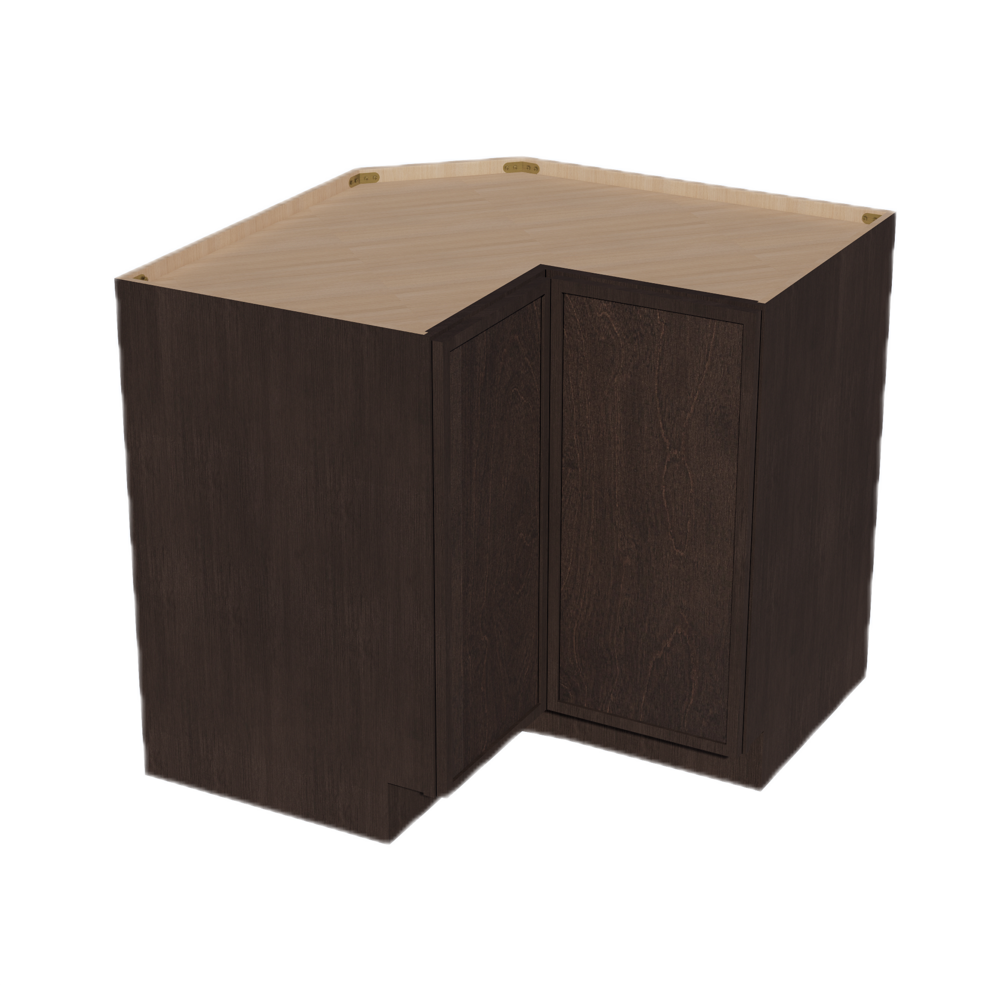SM-LSB33: Mocha Brown Slim Shaker 33" 2 Doors Lazy Susan Corner Base Cabinet
